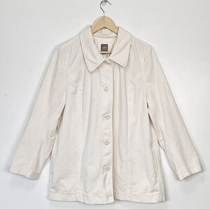 J. Jill Cream Button-Up Trench Coat